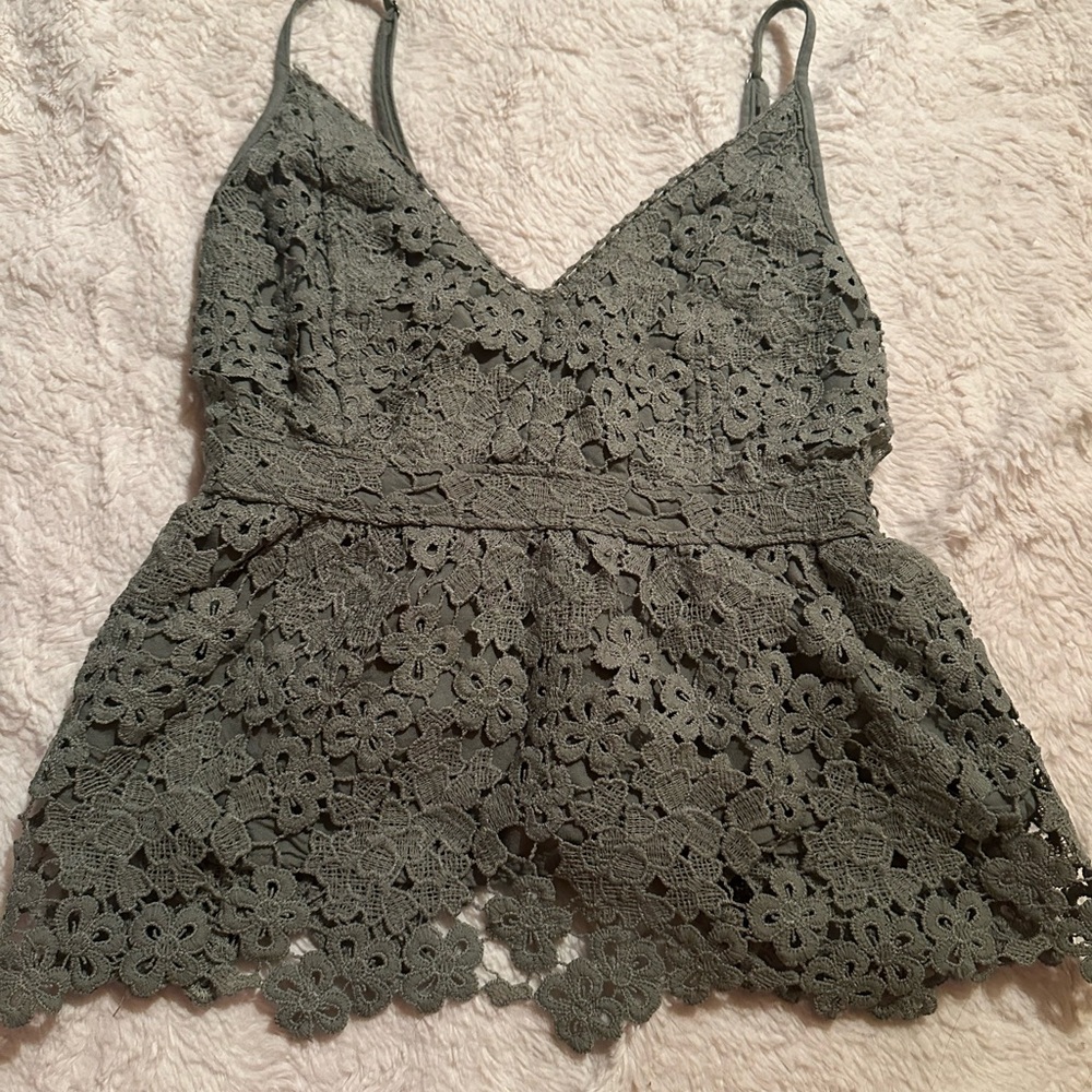 Abercrombie & Fitch Gray Textured Top
